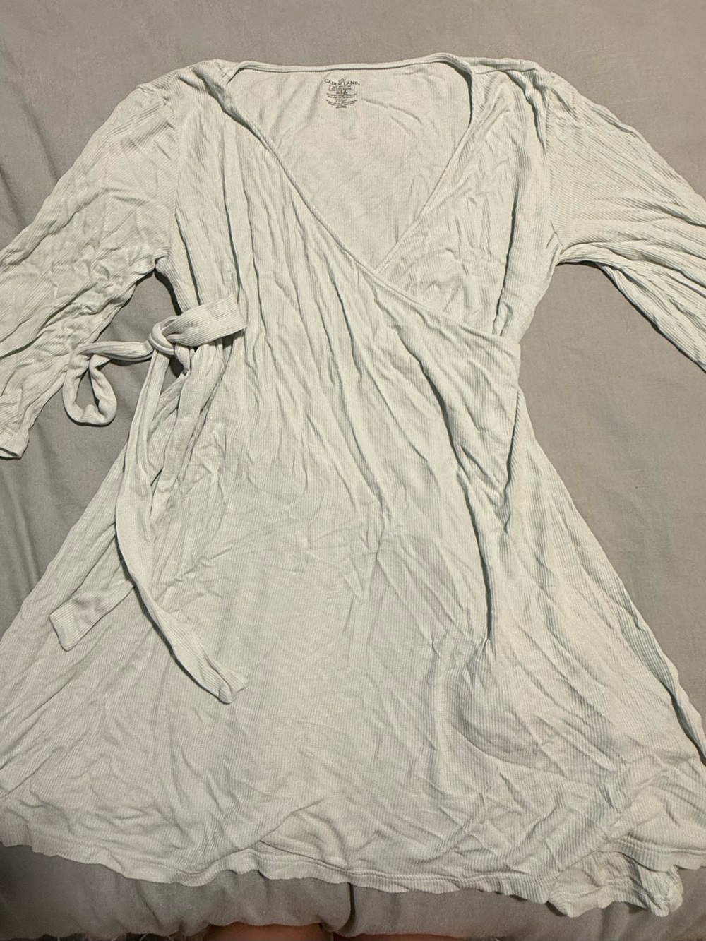 Caden Lane women’s robe in small waffle knit light mint green color